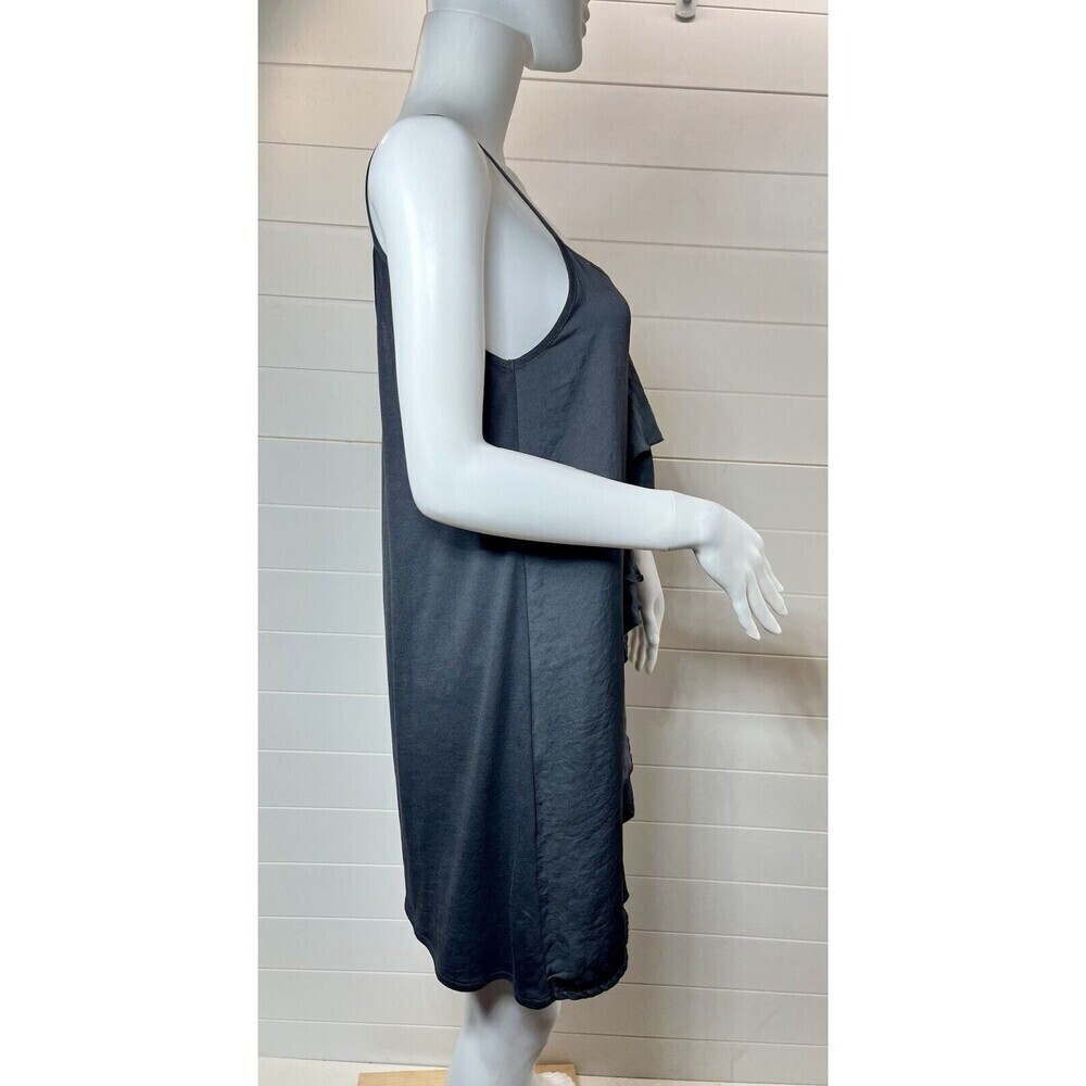 ZARA SLIP RUFFLE EFFECT SEXY MINI DRESS MED COMFY SOFT DARK GRAY FAIRY GRUNGE - Picture 5 of 12